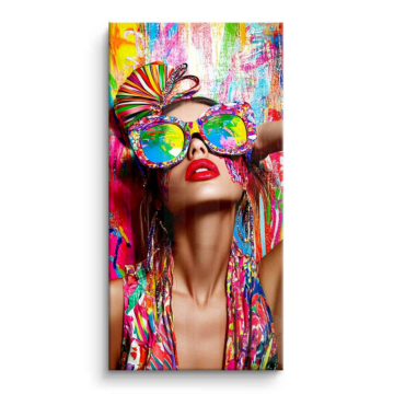 Retrato carnival de moda - cuadro PVC brillante