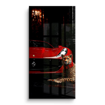 Czerwony Supercar Elegance inspirowany Ferrari - obraz na PVC z połyskiem