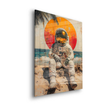 Astronaut Strand bei Sonnenuntergang - Acrylglasbild
