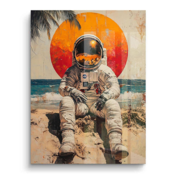 Astronaut Beach Sunset PVC Gloss Art