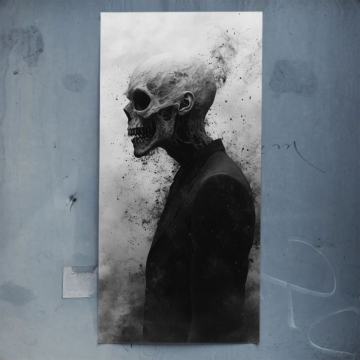 Rauchendes Totenkopf-Profil - Poster