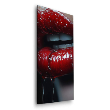 Glossy Red Lips Drip Dibond Matt Art