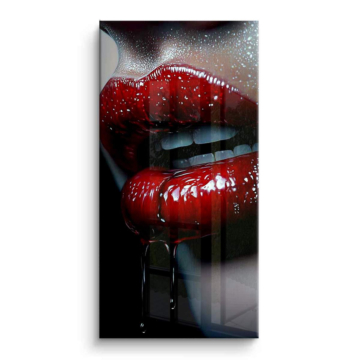 Glossy Red Lips Drip PVC Gloss Art