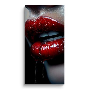 Glossy Red Lips Drip PVC Matt Art