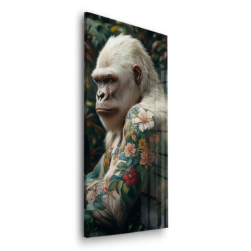 Tätowierter weißer Gorilla - Acrylglasbild