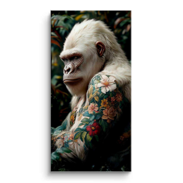 Tattooed biały goryl - obraz na matowym PVC