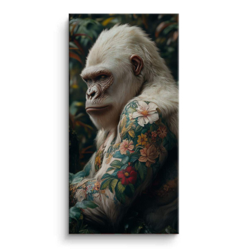 Tätowierter weißer Gorilla - Leinwandbild