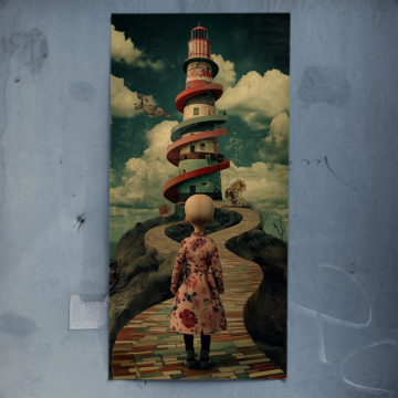 Reise zum spiralförmigen Leuchtturm - Poster