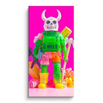 Neon Skeleton Toy Warrior PVC Matt Art