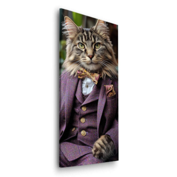 Eleganter Katzen-Gentleman - Dibond-Bild matt