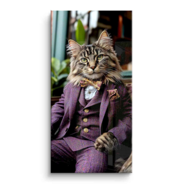 Elegante gato caballero - cuadro PVC brillante