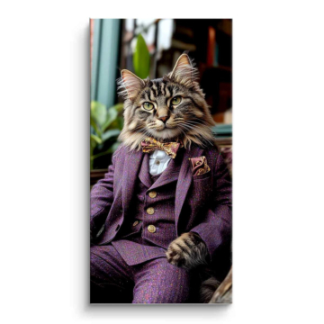 Eleganter Katzen-Gentleman - PVC-Bild matt