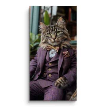 Eleganter Katzen-Gentleman - Leinwandbild
