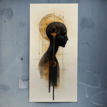 Goldenes abstraktes Profil - Poster