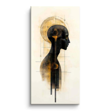 Abstracto dorado perfil - cuadro PVC brillante