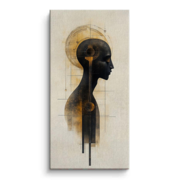 Golden Abstract Profile Canvas Art
