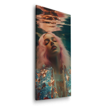 Femme florale sous-marine - tableau Dibond mat