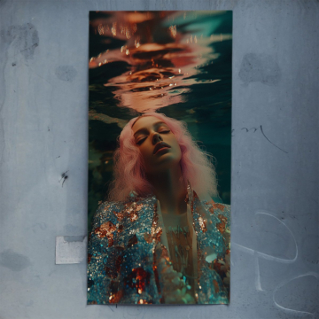 Florale Frau unter Wasser - Poster