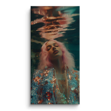 Florale Frau unter Wasser - Leinwandbild