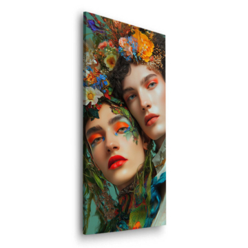 Portraits de femmes floraux - tableau Dibond mat