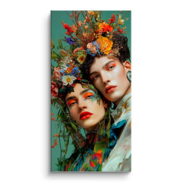 Floral Women Portrait PVC Matt Art