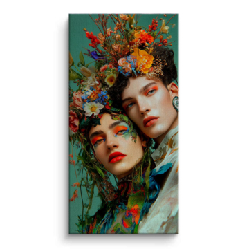 Floral Women Portrait Canvas Art