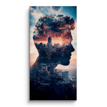 City Silhouette Double Exposure PVC Matt Art