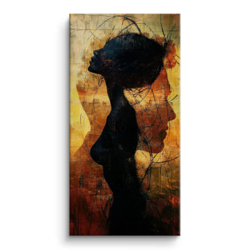 Abstrakt Frauensilhouette - Leinwandbild