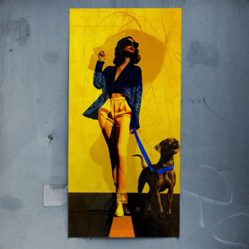 Fashion Woman Dog Walk Poster Art