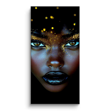 Retrato dorado de belleza pecosa - cuadro PVC mate