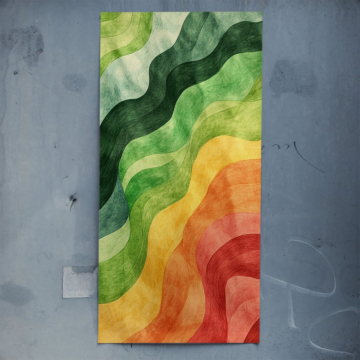 Retro verde naranja ola - póster