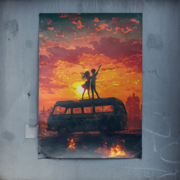 Sunset Van Serenade Poster Art