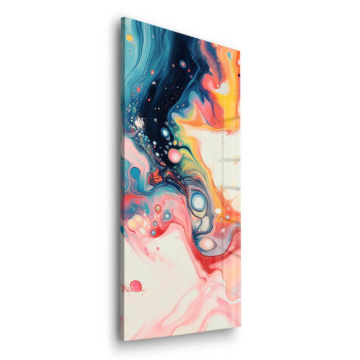 Farbenfroher Marmorwirbel - Acrylglasbild