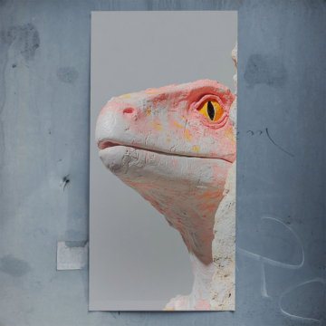 Portret białej jaszczurki - plakat