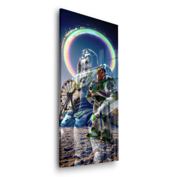 Astronaut mit Mondhalo - Acrylglasbild
