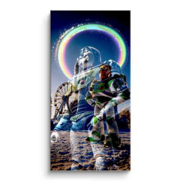 Astronauta con halo lunar - cuadro PVC mate