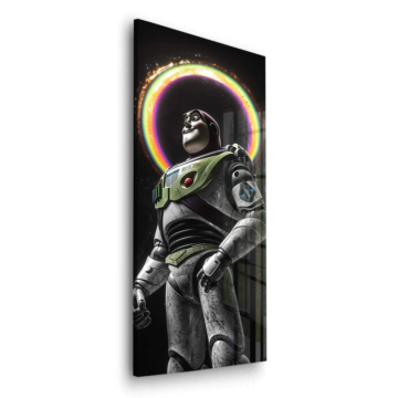 Retrato con halo inspirado en Buzz Lightyear - cuadro en vidrio acrílico