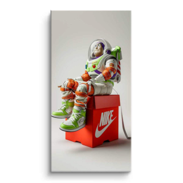 Astronauta w sneakersach inspirowany Nike - obraz na matowym PVC