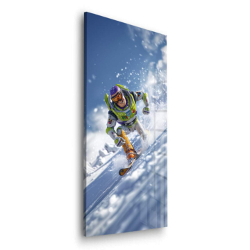 Escena de snowboard inspirada en Buzz Lightyear - cuadro en vidrio acrílico