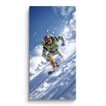 Escena de snowboard inspirada en Buzz Lightyear - cuadro PVC mate