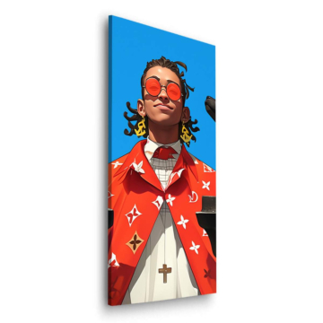 Uliczny portret inspirowany marką Louis Vuitton - obraz na dibondzie matowym