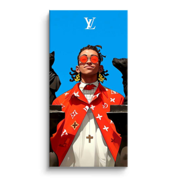 Retrato urbano inspirado en Louis Vuitton - cuadro PVC mate