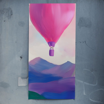 Pinker Heißluftballon - Poster