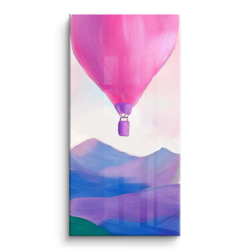 Rose hot air ballon - tableau PVC brillant