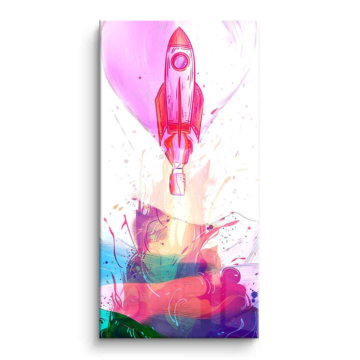 Pastellfarbener Raketenstart - PVC-Bild glänzend
