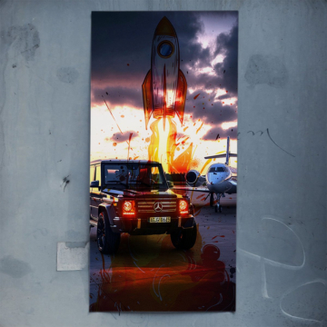 Mercedes G-Wagon con lanzamiento de cohete - póster
