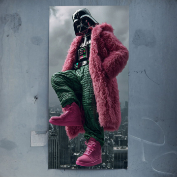 Darth Vader Inspired Pink Fur Poster Art