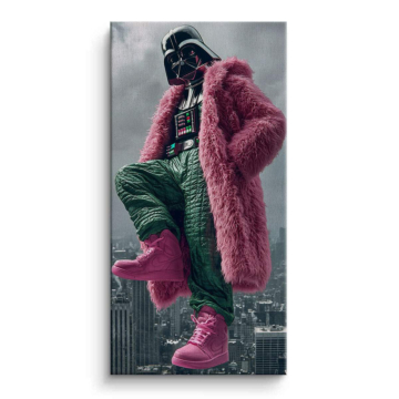 Darth Vader Inspired Pink Fur Canvas Art