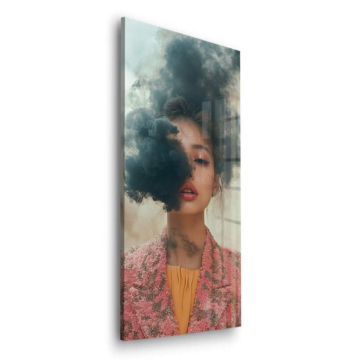 Modeporträt mit Rauchschleier - Acrylglasbild