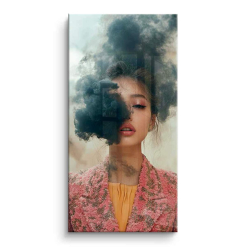 Portrait mode au voile de fumée - tableau PVC brillant